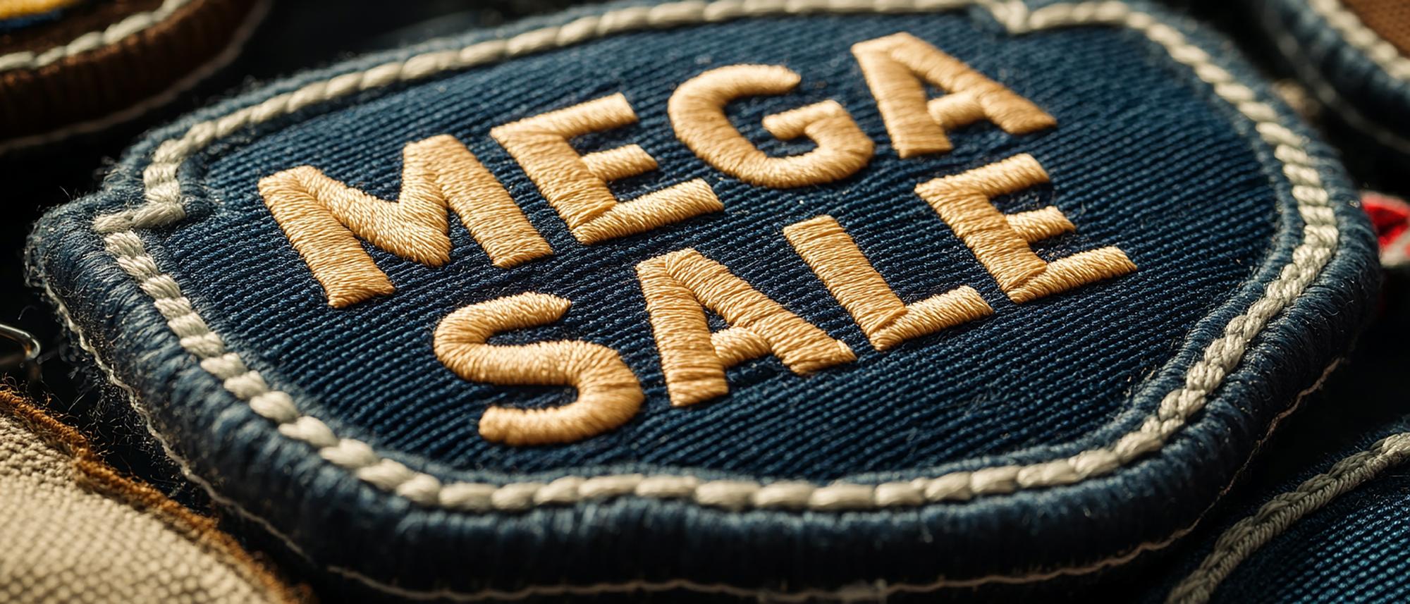 stack of embroidered patches for branding